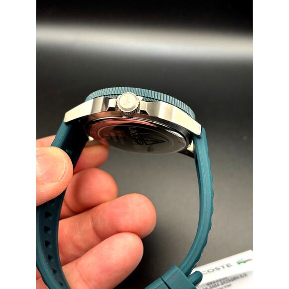 Lacoste Highkey 2011358 Men’s Green Silicone Strap Quartz Watch NIBWT - Picture 15 of 17